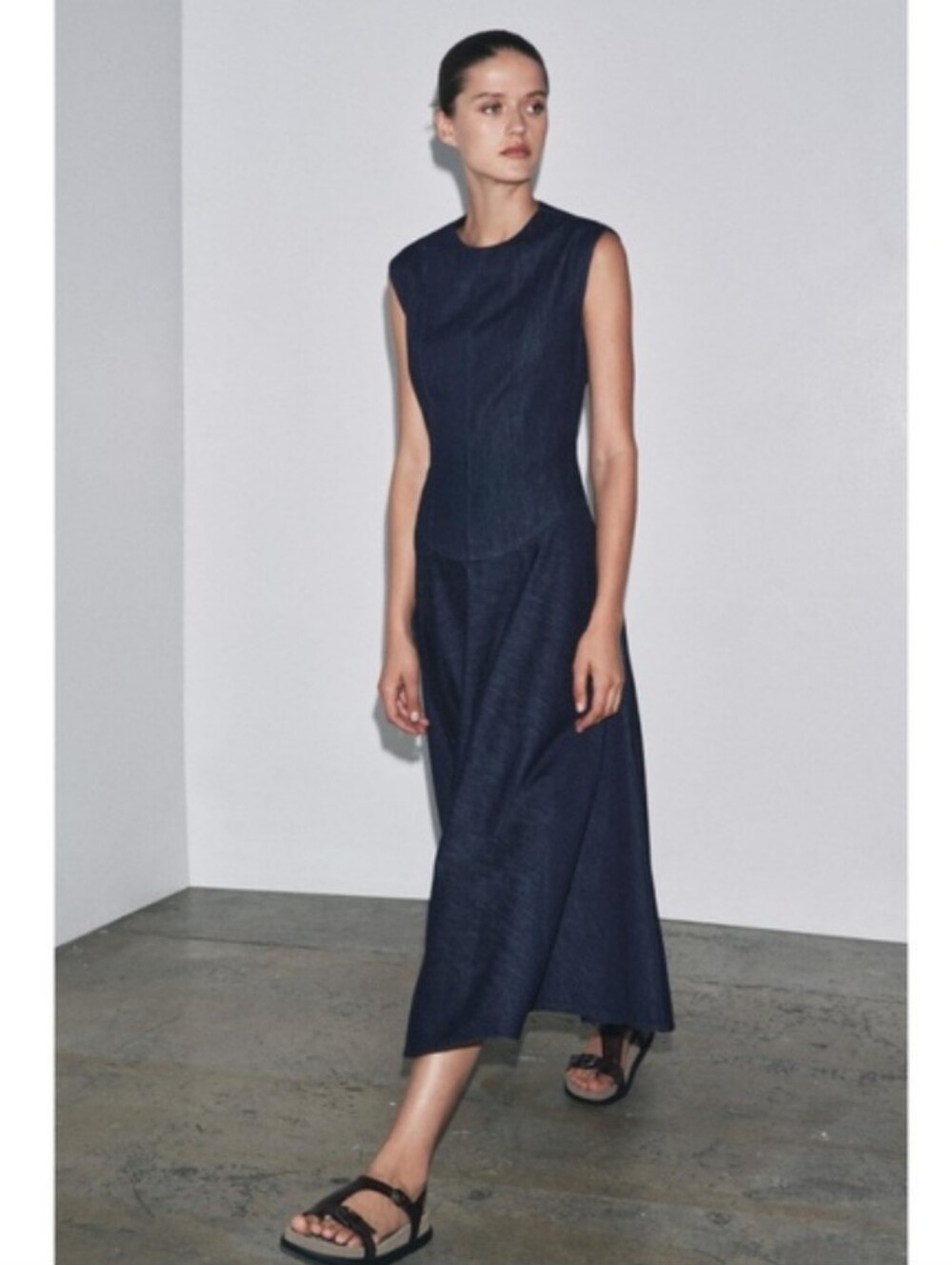 Zara ZW Collection Denim Midi Dress- M